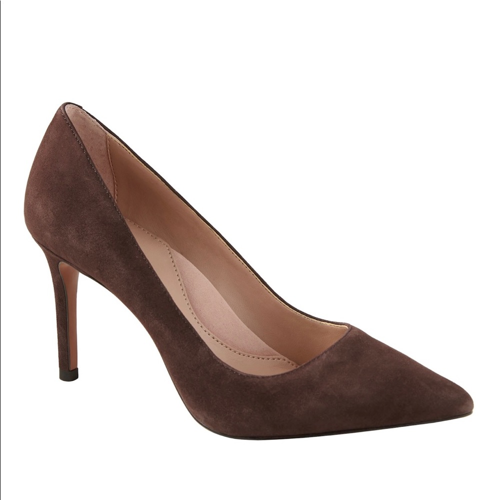Espresso Suede Banana Republic Madison Pumps. Size 10. Heel 3.3in. New.